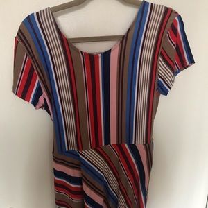 Derek Heart Dresses - Striped Poly Spandex Derek Hart Wrap Dress, Size L Derek Heart Dresses - Striped Poly Spandex Derek Hart Wrap Dress, Size L